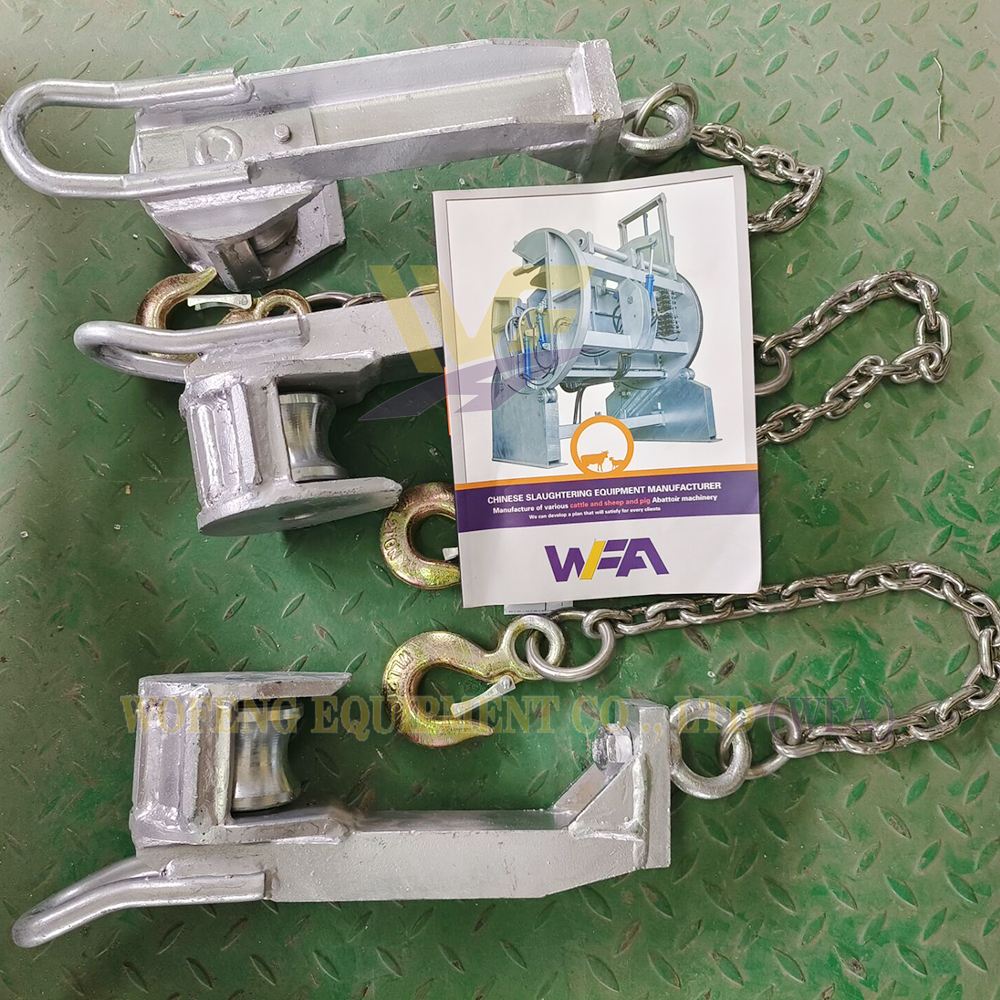 Automatic Slaughterhouse Cattle Bleeding Shackle Transfer Abattoir Solution