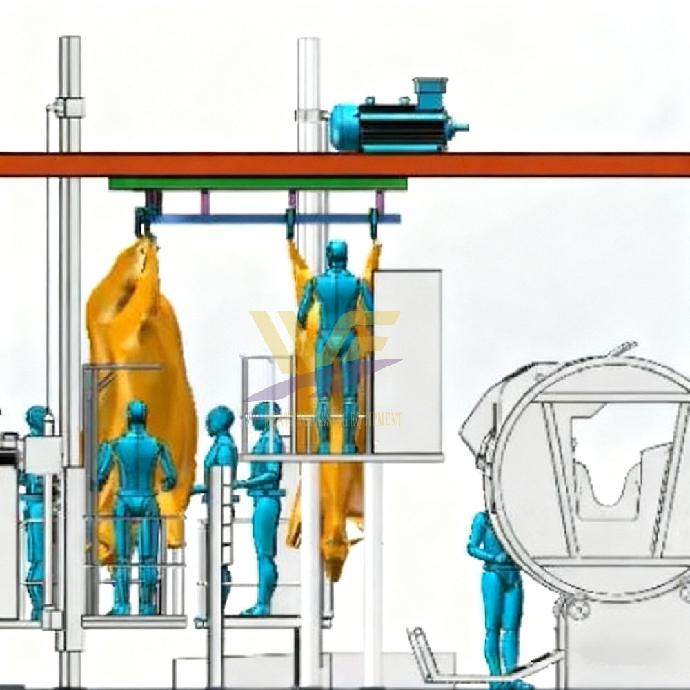 3D Show Cattle Muslim Halal Slaughterhouse Beef Processing Plant